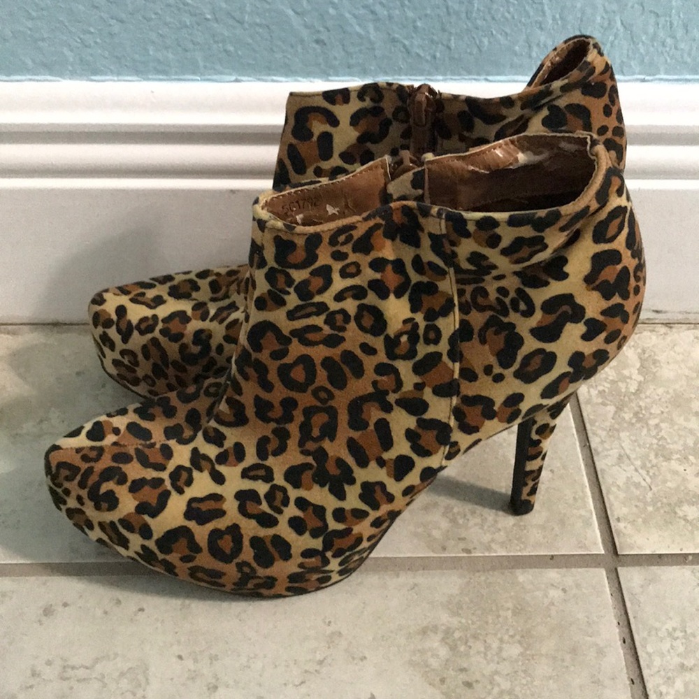 Charlotte Russe leopard booties